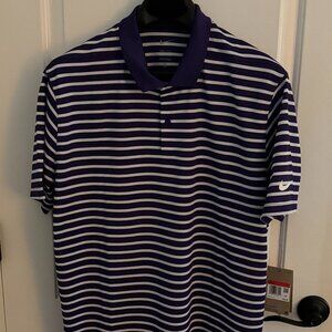 Nike L Victory Single Stripe Purple Dri-Fit SS Polo
